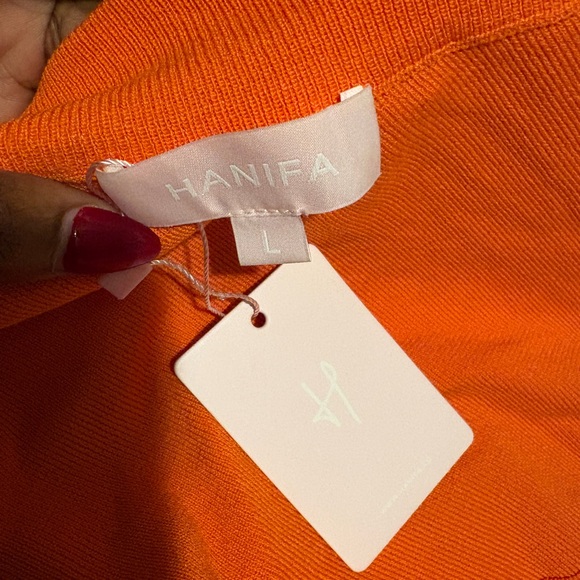 Hanifa “Carmen” Vibrant Orange Asymmetrical Dress - Picture 2 of 3